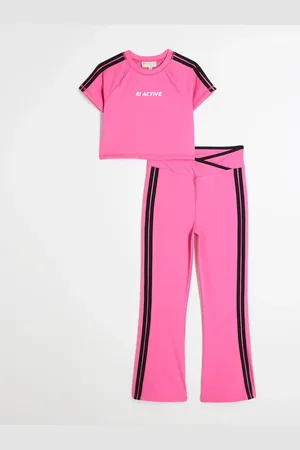 River Island Piger 100% Bomuld Active Cheer Kickflare Top Og Joggingbukser Sæt134140cm