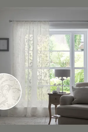 Next Vintage Voile Slot Top Uforet Gennemsigtigt Gardin140x137cm