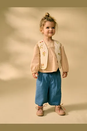 Next 100% Cotton Gilet, Top & Trousers Set (3mths-7yrs)12 - 18 måneder (80 - 86cm)
