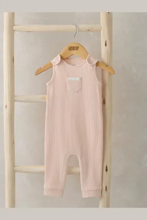 Mamas & Papas Pink Organic Ribbed Sleeveless RomperUp to 1 Month (56cm)