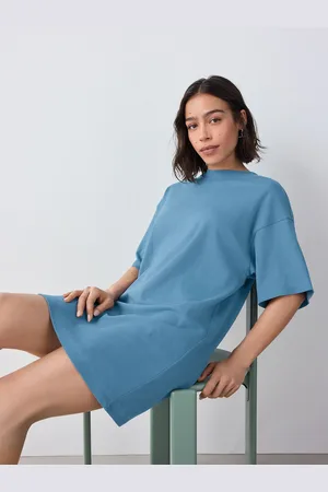 Next Relaxed Fit Kortærmet 100% Bomuld Rund hals Mini KjoleL Reg