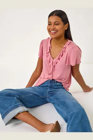 Roman Ruffle Front Stretch Top46