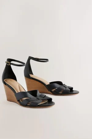 Next Forever Comfort Premium Leather With Motionflex Strap Detail Wedges