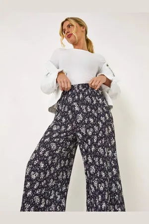 Roman Petite Floral Crinkle Cropped Trousers46