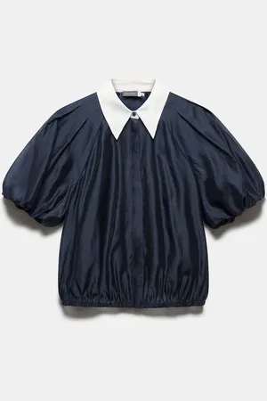 mint&berry Contrast Collar Blousesmedium