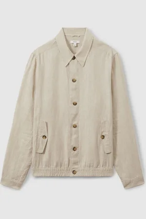 Reiss Cadiz Linen Elasticated Hem OvershirtS