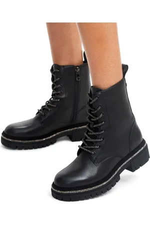 Carvela Dazzle Lace-Up Black Boots