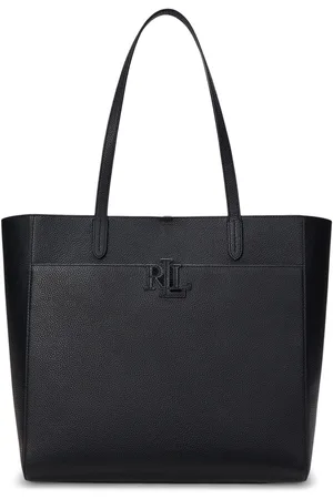 Ralph Lauren Cameryn Pebbled Leather Logo Tote Bagen