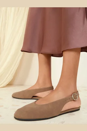 Friends Like These Slingback Faux Suede Flat Ballerina Pump Shoeseu39