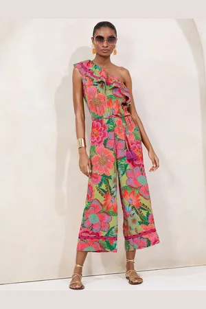 Lipsy London One Shoulder Ruffle Printed Coulotte Jumpsuit44