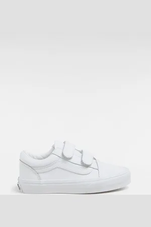 Vans Boys Old Skool Velcro White Trainers