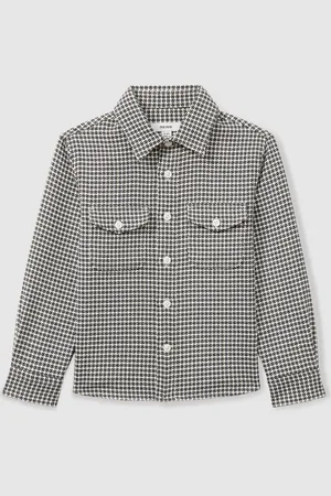 Reiss Logic Dogtooth Twill Overshirt10 - 11 år (140 - 146cm)