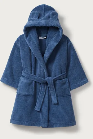 The White Company 100% Cotton Blue Dressing Gown With Ears1.5 - 2 år (86 - 92cm)