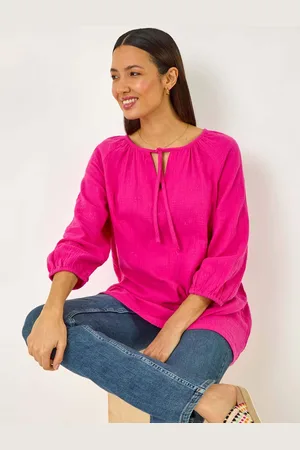 Roman Tie Neck Tunic 100% Cotton Top42