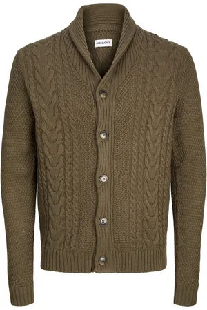 JACK & JONES Cable Knit Shawl Collar CardiganM