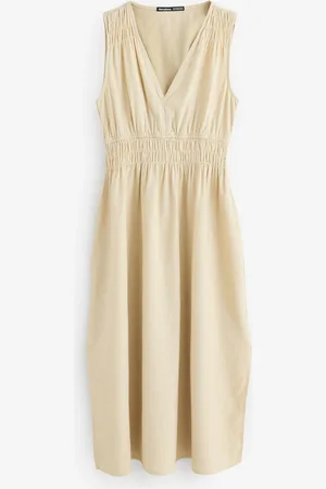 Threadbare Linen Blend Ruched Midi Dress42