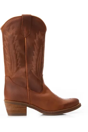 Moda In Pelle Fanntine Mid Leg Pointed Western Nude Bootseu38