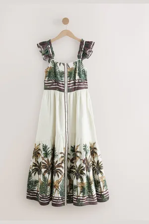 Next Flutter Sleeve Tie Back Tiered Maxi Boho Dress