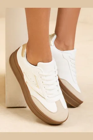 Lipsy London Chunky Gum Lace Up Flatform Striped Trainers