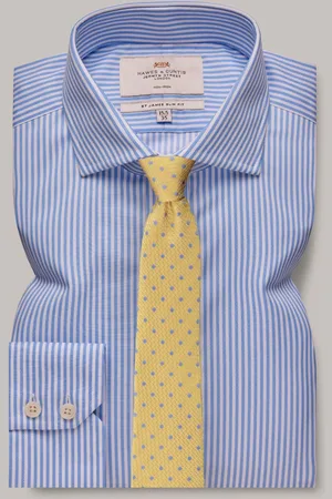 Hawes & Curtis Blue 100% Cotton Bengal Shirt16in