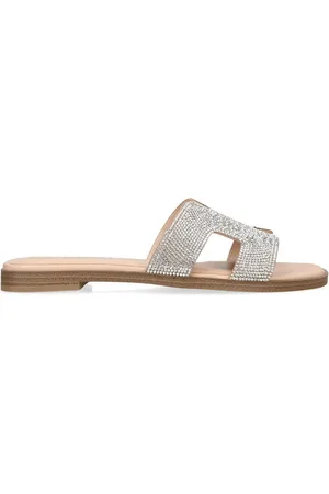 Kurt Geiger Silver Chrome Raven Bling Sandals
