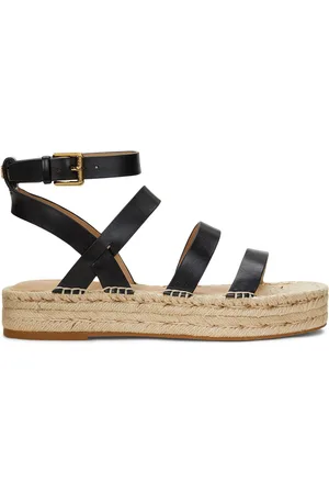 Ralph Lauren Polly Gladiator Leather Strap Platform Flat Espadrilles Sandalseu38