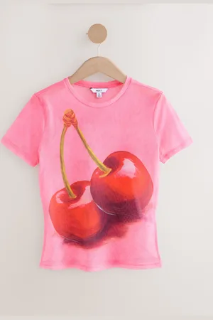 Next Short Sleeve Ruched Mesh Top