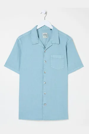 Fat Face FatFace Short Sleeve Bugle Linen Cotton Shirt2XL høj