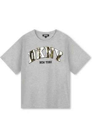 DKNY Oversized Grey Short Sleeve T-Shirt With Metalic Logo16 år (176cm)