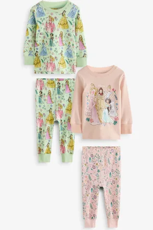Next 100% Bomuld Disney Princess Langærmet Putte Pyjamas 2 -pakke (9måneder-10år)7480cm