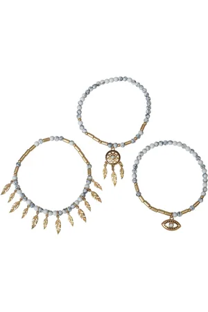 Bibi Bijoux Gold Tone Dreamcatcher Beaded Bracelet Seten