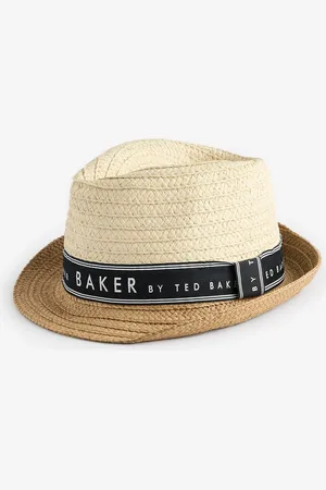 Ted Baker Boys Neutral Straw Trilby Hat98104cm