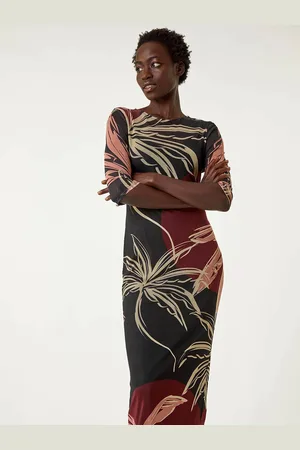 Roman Palm Print Mesh Maxi Stretch Dress42