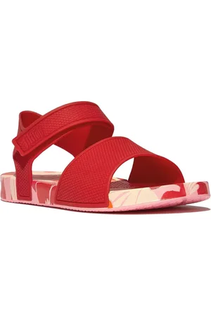 FitFlop Red Kids Junior iQushion Flowerz Sandalseu29uk11