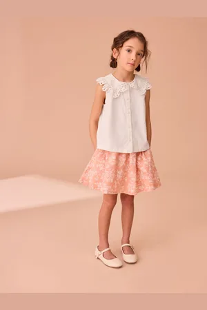 Laura Ashley Broderie Blouse and Floral Skirt Set122128cm