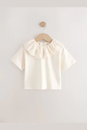Next Short Sleeve Broderie Collar 100% Cotton Top (3mths-7yrs)3 - 6 måneder (62 - 68cm)