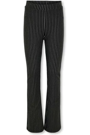 ONLY Striped Flare Leg Black Trousers10 år (140cm)