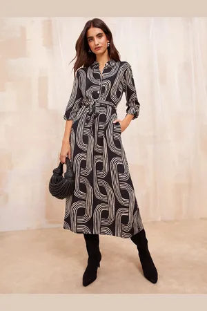 Friends Like These Long Sleeve Midi Shirt Dress42
