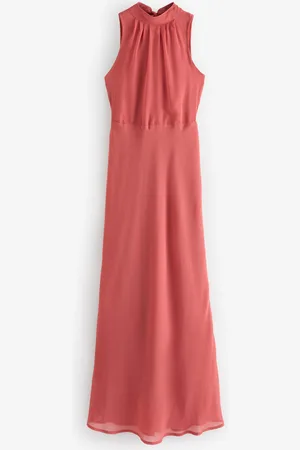 Jolie Moi Halter Neck Open Back Chiffon Maxi Dress44
