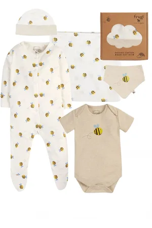 Frugi Buzzy Bee Tryk Hvid gavesæt i æske 5 Pieces3 - 6 måneder (62 - 68cm)