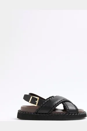 River Island Wide Fit Cross Strap Sandalseu43