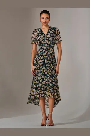 Jolie Moi Charlotte Pleated Chiffon Midmaxi Dress38