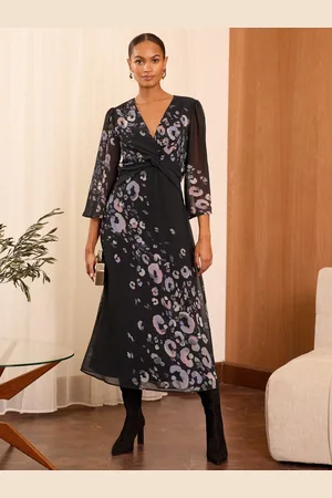 Love & Roses Long Sleeve Midi Dress36