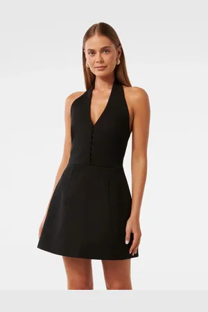 Forever New Ricki Halter Neck Hook and Eye Mini Dress40