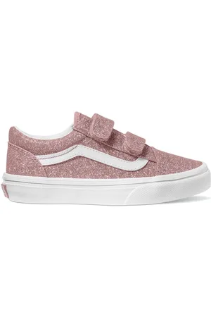 Vans Girls Junior Pink Glitter Old Skool Trainersuk13eu32