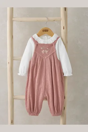 Mamas & Papas Lyserød 100% Bomuld Rynket Overalls Og Sparkedragt SætOp til 3 måneder (50 - 62cm)