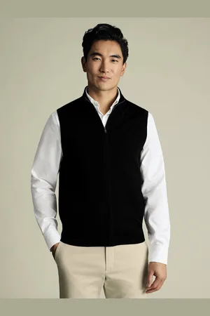 Charles Tyrwhitt Pure Merino Zip GiletMiddel