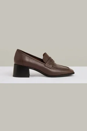 Reiss Heidi Leather Block-Heel Penny Loaferseu355