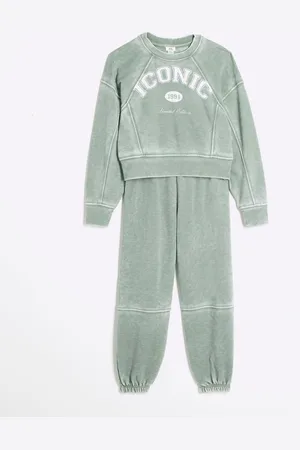 River Island Girls Drenched Iconic 100% Cotton Sweatshirt and Joggers Set7 - 8 år (122 - 128cm)