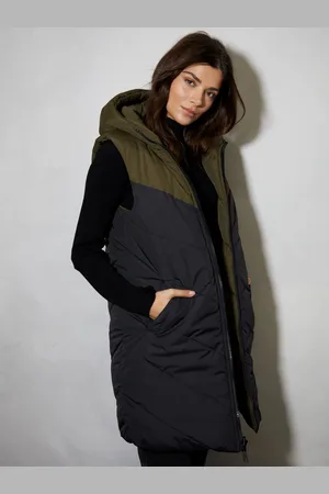 Threadbare Longline Med hætte Polstret Gilet44